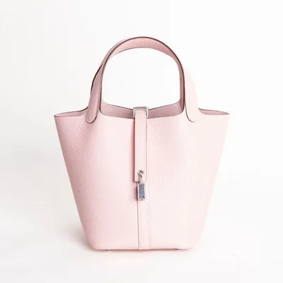 PICOTIN 18 LOCK CLEMENCE LEATHER ROSE SAKURA WITH PALLADIUM HARDWARE (PHW) - 1