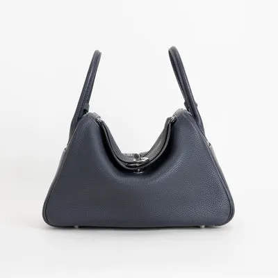 LINDY 30 CLEMENCE LEATHER BLEU NUIT WITH PALLADIUM HARDWARE (PHW) - 1
