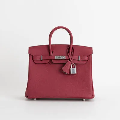 BIRKIN 25 TOGO LEATHER ROUGE GRENAT WITH PALLADIUM HARDWARE (PHW) - 1