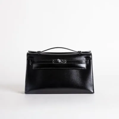 KELLY POCHETTE SO BLACK BOX CALF LEATHER WITH PVD BLACK HARDWARE (LIMITED) - 1