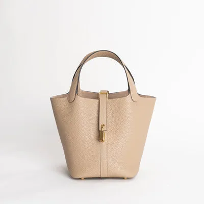 PICOTIN 18 LOCK CLEMENCE LEATHER TRENCH TAURILLON WITH GOLD HARDWARE (GHW) - 1