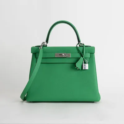 KELLY 28 TOGO LEATHER BAMBOO (GREEN) WITH PALLADIUM HARDWARE (PHW) - 1