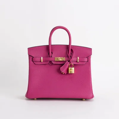 BIRKIN 25 TOGO LEATHER ROSE FUCHSIA WITH GOLD HARDWARE (GHW) - 1