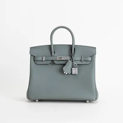 BIRKIN 25 TOGO LEATHER VERT AMANDE WITH PALLADIUM HARDWARE (PHW) - 1