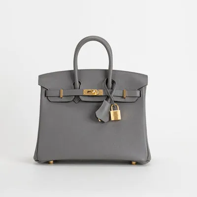 BIRKIN 25 EPSOM LEATHER GRIS MEYER WITH GOLD HARDWARE (GHW) - 1