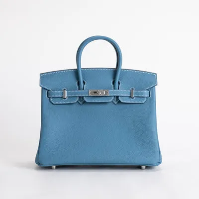 BIRKIN 25 TOGO LEATHER BLEU JEAN WITH PALLADIUM HARDWARE (PHW) - 1