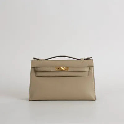 KELLY POCHETTE SWIFT LEATHER BEIGE MARFA WITH GOLD HARDWARE (GHW) - 1