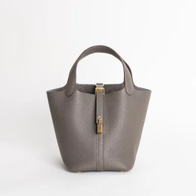 PICOTIN 18 LOCK CLEMENCE LEATHER ETAIN WITH GOLD HARDWARE (GHW) - 1