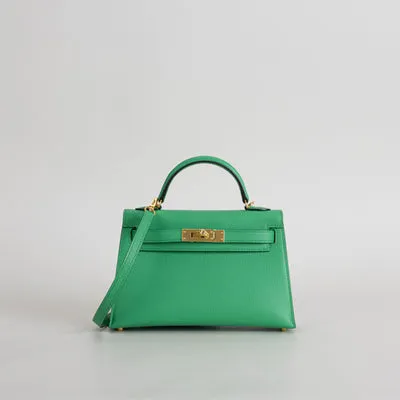 MINI KELLY II (20) EPSOM LEATHER BAMBOO WITH GOLD HARDWARE (GHW) - 1