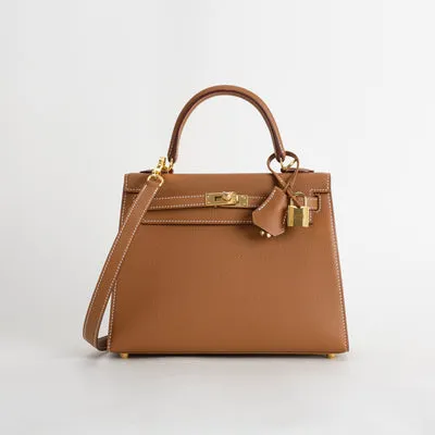 KELLY 25 EPSOM LEATHER GOLD WITH GOLD HARDWARE (GHW) - 1