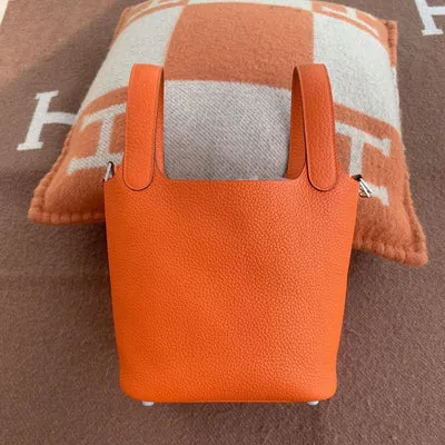 PICOTIN 18 LOCK CLEMENCE LEATHER ORANGE WITH PALLADIUM HARDWARE (PHW) - 2