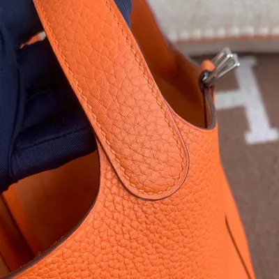 PICOTIN 18 LOCK CLEMENCE LEATHER ORANGE WITH PALLADIUM HARDWARE (PHW) - 3
