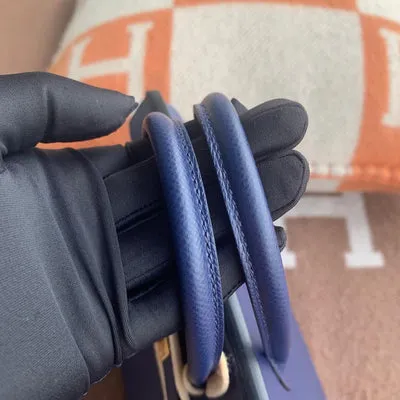 BIRKIN 25 EPSOM LEATHER BLUE SAPPHIRE WITH GOLD HARDWARE (GHW) - 5