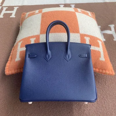 BIRKIN 25 EPSOM LEATHER BLUE SAPPHIRE WITH GOLD HARDWARE (GHW) - 2