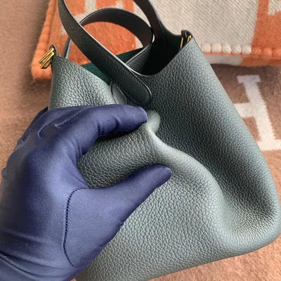 PICOTIN 18 LOCK CLEMENCE LEATHER VERT CYPRES WITH GOLD HARDWARE (GHW) - 4