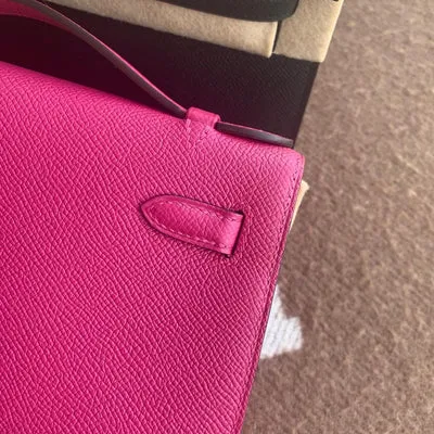 KELLY POCHETTE EPSOM LEATHER ROSE POURPRE WITH PALLADIUM HARDWARE (PHW) - 4