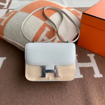 CONSTANCE 18 (MINI) PEARL GREY EVERCOLOR LEATHER WITH PALLADIUM HARDWARE (PHW) - 2