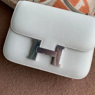 CONSTANCE 18 (MINI) PEARL GREY EVERCOLOR LEATHER WITH PALLADIUM HARDWARE (PHW) - 4