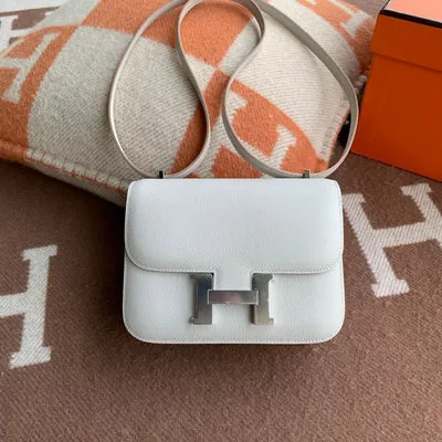 CONSTANCE 18 (MINI) PEARL GREY EVERCOLOR LEATHER WITH PALLADIUM HARDWARE (PHW) - 1