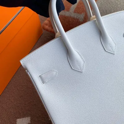 BIRKIN 25 EPSOM LEATHER BLANC (WHITE) WITH PALLADIUM HARDWARE (PHW) - 4