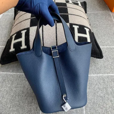 PICOTIN 18 LOCK CLEMENCE LEATHER DEEP BLUE WITH PALLADIUM HARDWARE (PHW) - 2
