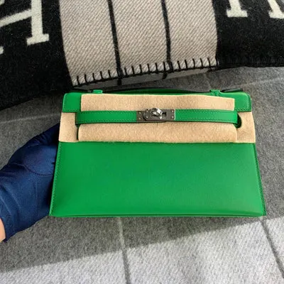 KELLY POCHETTE SWIFT LEATHER BAMBOO WITH PALLADIUM HARDWARE (PHW) - 1