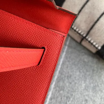 KELLY 28 EPSOM LEATHER ROUGE CASAQUE WITH GOLD HARDWARE (GHW) - 4