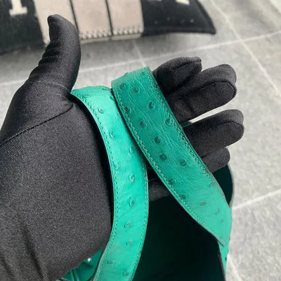 PICOTIN 18 LOCK OSTRICH LEATHER VERT VERTIGO WITH PALLADIUM HARDWARE (PHW) - 4