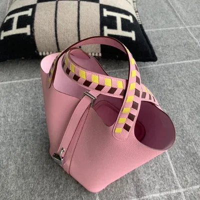 PICOTIN 18 LOCK EPSOM LEATHER TRESSAGE MAUVE SYLVESTRE WITH PALLADIUM HARDWARE (PHW) - 2