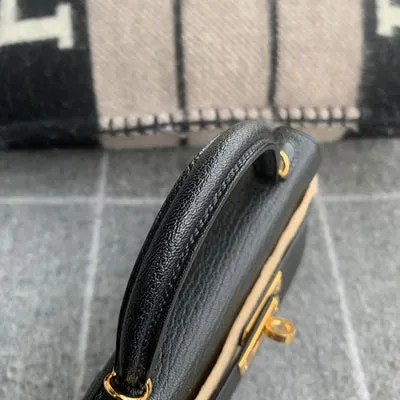 MINI KELLY II (20) CHEVRE LEATHER NOIR (BLACK) WITH GOLD HARDWARE (GHW) - 5