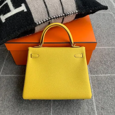 KELLY 25 TOGO LEATHER JAUNE DE NAPLES WITH GOLD HARDWARE (GHW) - 2