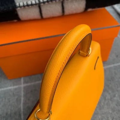 KELLY 25 EPSOM LEATHER SUN YELLOW WITH GOLD HARDWARE (GHW) - 5