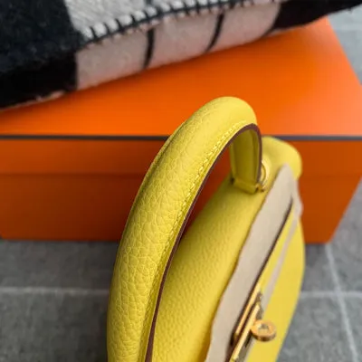 KELLY 25 TOGO LEATHER JAUNE DE NAPLES WITH GOLD HARDWARE (GHW) - 7