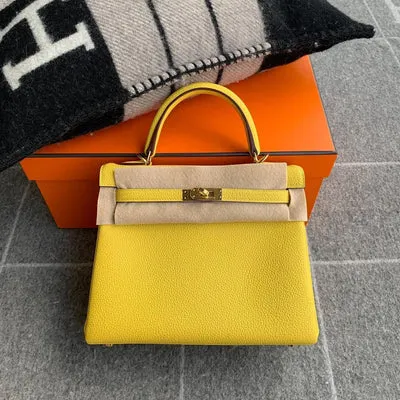 KELLY 25 TOGO LEATHER JAUNE DE NAPLES WITH GOLD HARDWARE (GHW) - 1