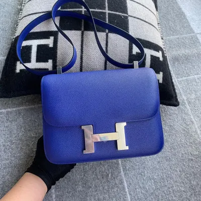 CONSTANCE 24 EPSOM LEATHER BLEU ELECTRIQUE WITH PALLADIUM HARDWARE (PHW) - 2
