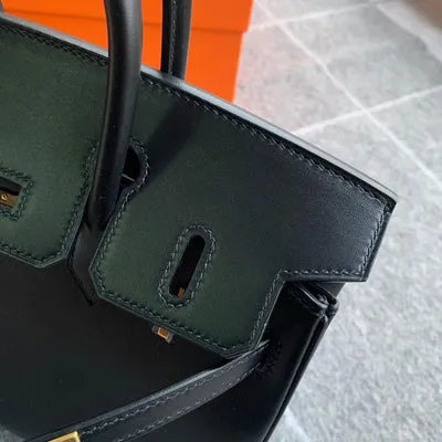 BIRKIN 25 BLACK BOX CALF LEATHER WITH GOLD HARDWARE (GHW) - 4