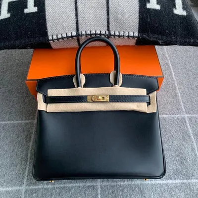 BIRKIN 25 BLACK BOX CALF LEATHER WITH GOLD HARDWARE (GHW) - 1