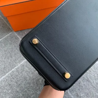 BIRKIN 25 BLACK BOX CALF LEATHER WITH GOLD HARDWARE (GHW) - 6