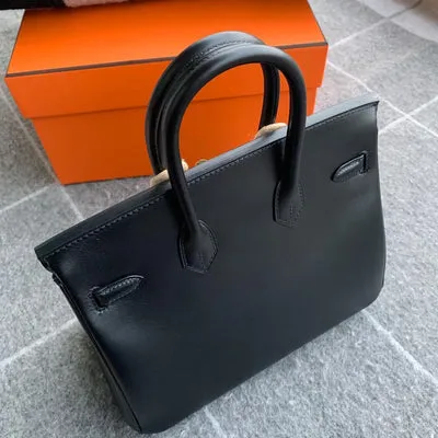 BIRKIN 25 BLACK BOX CALF LEATHER WITH GOLD HARDWARE (GHW) - 3