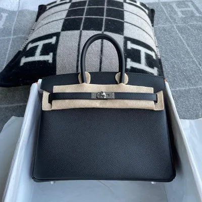 BIRKIN 25 EPSOM LEATHER NOIR (BLACK) WITH PALLADIUM HARDWARE (PHW) - 1