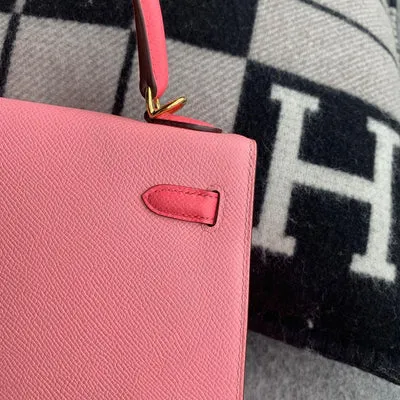 KELLY 25 EPSOM LEATHER HORSESHOE STAMP (HSS) BI-COLOR ROSE CONFETTI & ROSE LIPSTICK WITH GOLD HARDWARE (GHW) - 6