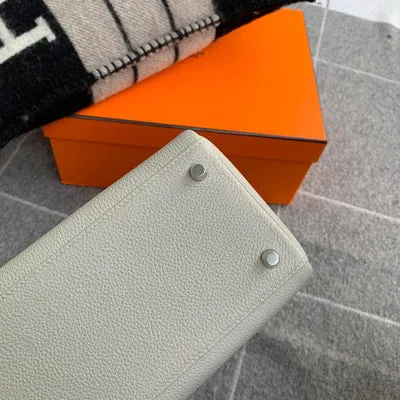 KELLY 28 TOGO LEATHER PEARL GREY WITH PALLADIUM HARDWARE (PHW) - 5