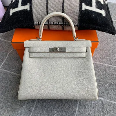 KELLY 28 TOGO LEATHER PEARL GREY WITH PALLADIUM HARDWARE (PHW) - 1