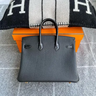 BIRKIN 25 TOUCH MATTE NILOTICUS CROCODILE LEATHER & TOGO LEATHER NOIR (BLACK) WITH GOLD HARDWARE (GHW) - 2