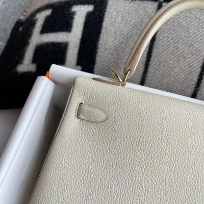 KELLY 25 TOGO LEATHER CRAIE WITH GOLD HARDWARE (GHW) - 4