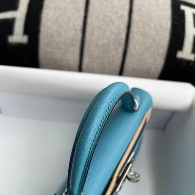 MINI KELLY II (20) CHEVRE LEATHER BLEU PAON WITH PALLADIUM HARDWARE (PHW) - 7