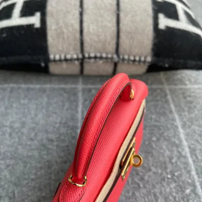 MINI KELLY II (20) EPSOM LEATHER ROSE JAIPUR WITH GOLD HARDWARE (GHW) - 5