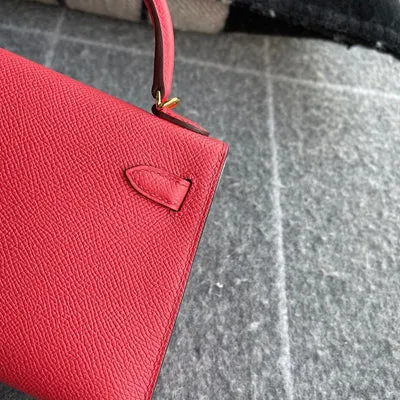 MINI KELLY II (20) EPSOM LEATHER ROSE JAIPUR WITH GOLD HARDWARE (GHW) - 4