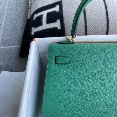 KELLY 25 EPSOM LEATHER VERT VERTIGO WITH GOLD HARDWARE (GHW) - 6