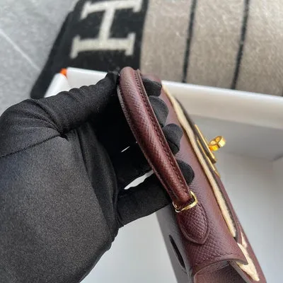 MINI KELLY II (20) EPSOM LEATHER BORDEAUX WITH GOLD HARDWARE (GHW) - 5